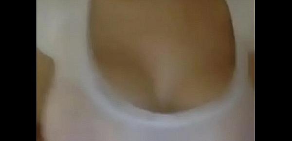  wet t shirt strip with nice fake tits